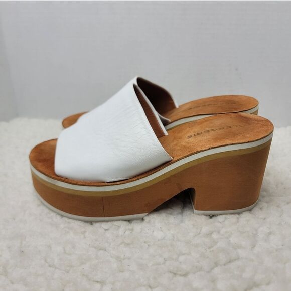 Clergerie Paris Clem Women's Platform Sandals Size 7.5 White Leather OpenToe - Picture 3 of 10
